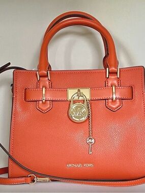 NWT Michael Kors Orange Leather Satchel Handbag